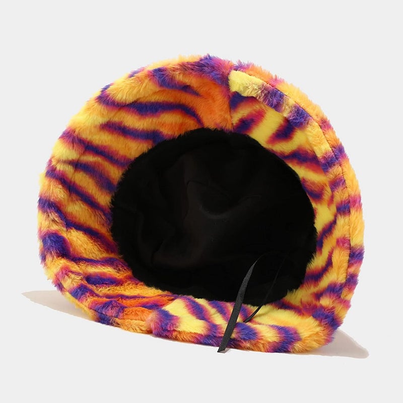Dirholl Women's Winter Faux Fur Fuzzy Warm Bucket Hat - Image 2